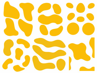 Abstract Yellow Liquid Organic Shapes - Modern Flat Design.