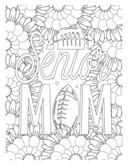 Mothers-Day-Quotes-Coloring Pages. hand drawn vector illustration