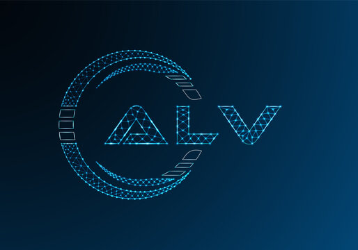 ALV low poly letter logo vector design. ALV lower poly logo design.