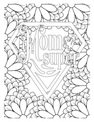 Mothers-Day-Quotes-Coloring Pages. hand drawn vector illustration of an angel and devil