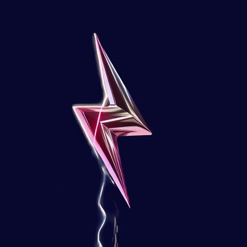 Silver lightning icon animation isolated asset, transparent 4K video, alpha channel, ProRes 4444
