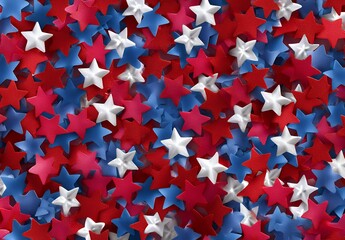 Red White Blue Glitter Star Sprinkles Festive Background