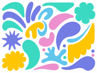 Colorful Abstract Floral Splash Vector Pattern.
