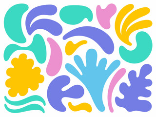 Colorful Abstract Floral Splash Vector Pattern.