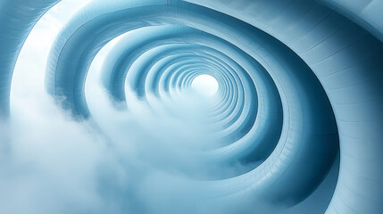 Fototapeta premium Various-sized round air ducts arranged with a softly blurred white backdrop