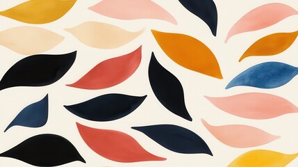 Autumnal Symphony Painted Leaves in a Dance of Color and Form