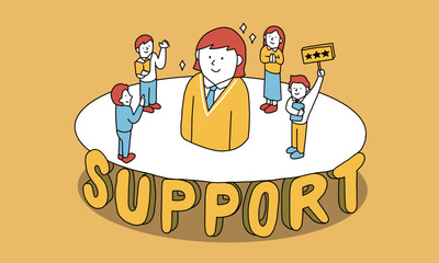 教師・講師・塾・家庭教師・親など、受験生・学生をサポートする大人たちのイメージイラスト