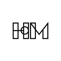 HM monogram logo design letter text name symbol monochrome logotype alphabet character simple logo