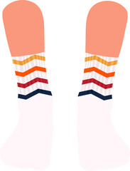 Rainbow Socks and Women’s Feet elements illustration