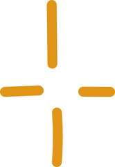 Hand drawn Yellow, gold, orange sparkles symbols cartoon