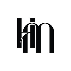 HM monogram logo design letter text name symbol monochrome logotype alphabet character simple logo