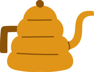 hand drawn Teapot or Mocha pot Coffee or tea Autumn Season and Thanksgiving