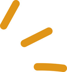 Hand drawn Yellow, gold, orange sparkles symbols cartoon