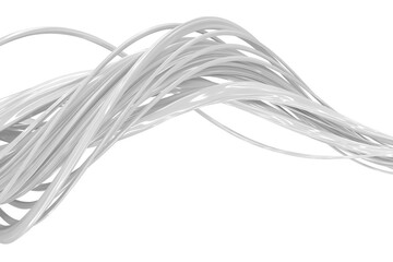 Abstract flowing white lines wave pattern for modern design. 3d render