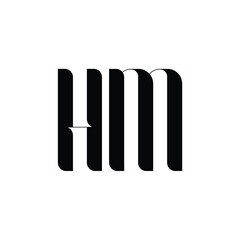 HM monogram logo design letter text name symbol monochrome logotype alphabet character simple logo