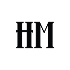 HM monogram logo design letter text name symbol monochrome logotype alphabet character simple logo