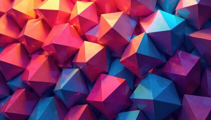 Fototapeta premium Abstract geometric shapes, endlessly repeating, graphic, vibrant
