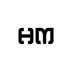 HM monogram logo design letter text name symbol monochrome logotype alphabet character simple logo