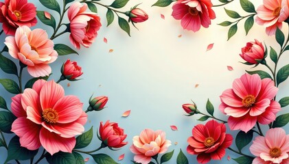 Continuous floral motif, soft color transitions, blossom, summer, art