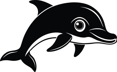 cute jumping dolphin silhouette vector icon, vector illustration of a cartoon whale, vector illustration of a cartoon dolphin, vector illustration of a dolphin.