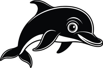 cute jumping dolphin silhouette vector icon, vector illustration of a cartoon whale, vector illustration of a cartoon dolphin, vector illustration of a dolphin.