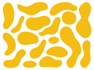 Abstract Yellow Liquid Organic Shapes - Modern Flat Design.