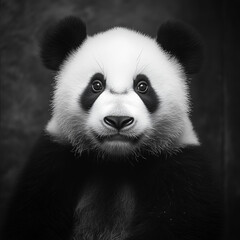 Obraz premium panda, animal, illustration, background, black and white style