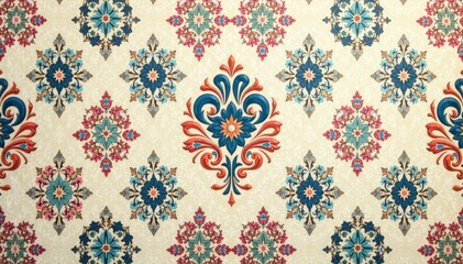 Fototapeta premium Subtle geometric damask pattern with a muted color palette , geometric, muted, repeating