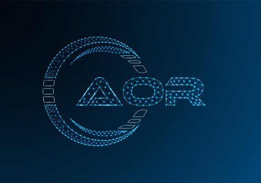 AOR low poly letter logo vector design. AOR lower poly logo design.