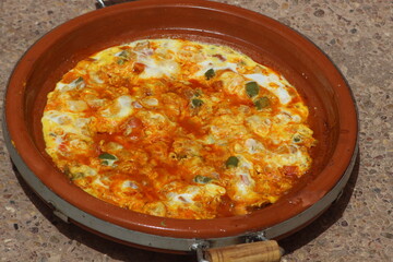 Fresh Moroccan Egg Tajine Close Up