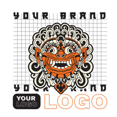 Illustration vector graphic of balinese barong,can be used as t-shirt