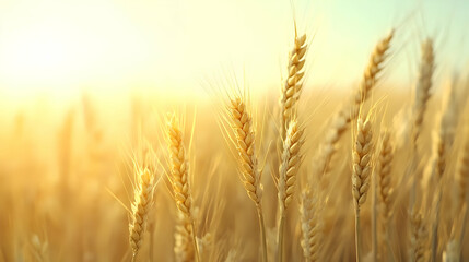 Fototapeta premium Golden Wheat Field at Sunset