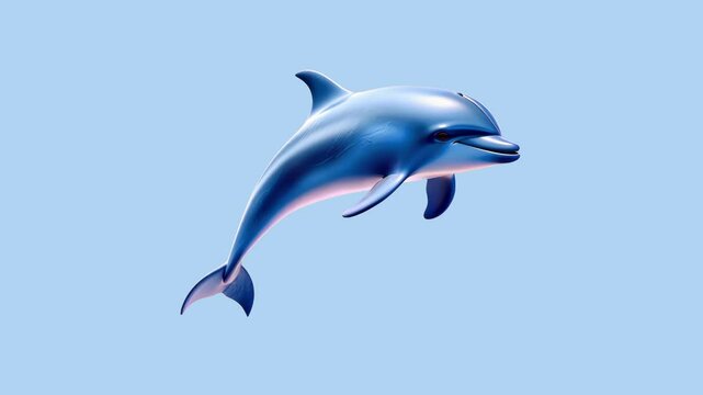 3d dolphin animation isolated asset, transparent 4K video, alpha channel, ProRes 4444