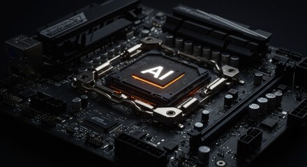 Fototapeta premium Cybernetic AI Processor Technology
