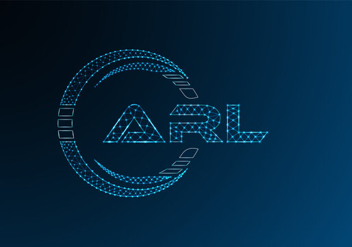 ARL low poly letter logo vector design. ARL lower poly logo design.