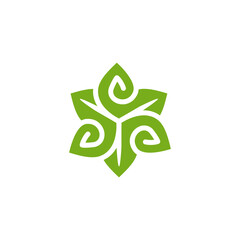 triangle leaves trinity icon logo, leaf for nature industri, triangular, elegant