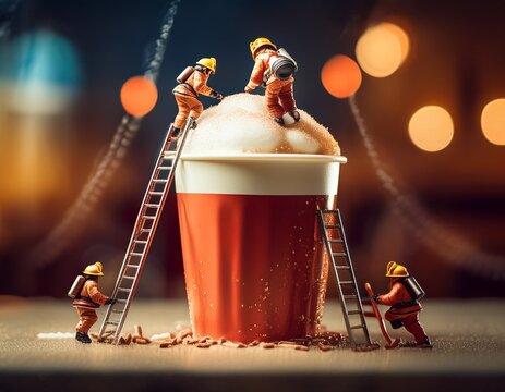 En un mundo fant&aacute;stico donde las delicias gigantes se encuentran con los peque&ntilde;os h&eacute;roes, un vaso colosal de Caf&eacute; se convierte en el escenario para bomberos en miniatura en una misi&oacute;n. 