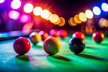 Colorful Snooker Ball Reflections: Abstract Billiards Art
