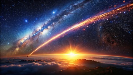 Cosmic Stardust: Epic Comet Tail Particle Effects, Celestial Nebula Background