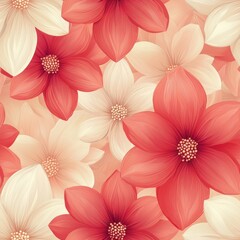 soft pink and beige flower pattern, seamless airy layout