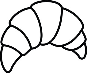 Croissant Logo vector icon, .Black and white bakery illustration. Croissant signboard icon