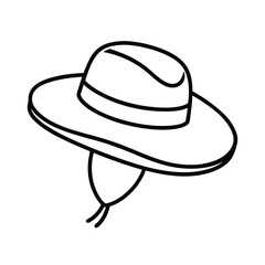 Outline style boonie hat vector illustration accessory clothing apparel headwear fashion sun protection object isolated