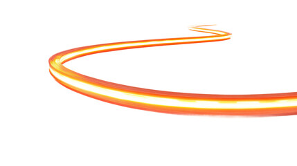 Yellow Light Trail Speed Lines with Motion Effect Isolated on Transparent Background