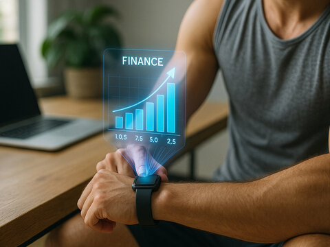 Smartwatch Displaying Financial Growth
