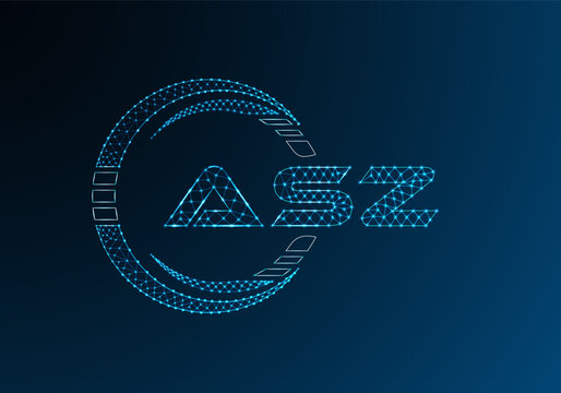 ASZ low poly letter logo vector design. ASZ lower poly logo design.