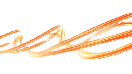 Yellow Light Trail Speed Lines with Motion Effect Isolated on Transparent Background