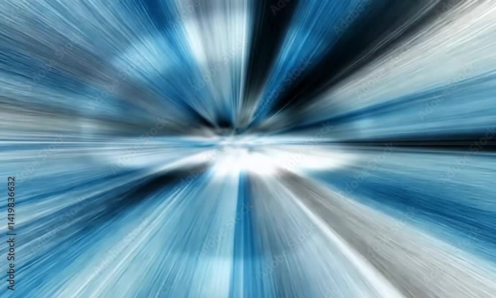 Poster fast moving blue diagonal stripes over white background in tech style made with generative ai techno