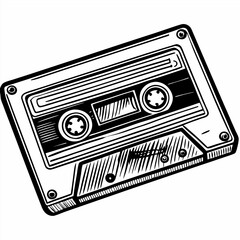 Retro Cassette Tape  Illustration Vintage Music and Audio Symbol