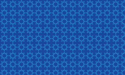 Seamless blue background with a repeating star pattern. Geometric minimalist design ideal for textiles, wallpapers, digital projects, or abstract artistic compositions.