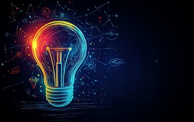 Glowing lightbulb, idea, innovation, creativity concept.